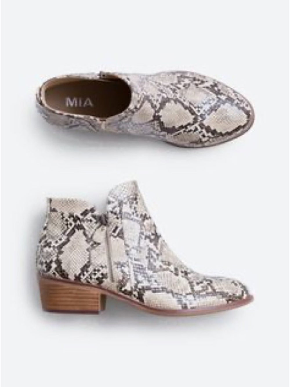 MIA Neil Chelsea Snake-Print Ankle Booties - Neutral
